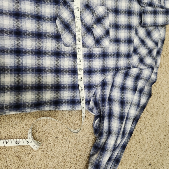 Wrangler western mens pearl snap button down plaid print shirt szxxl - Picture 10 of 12